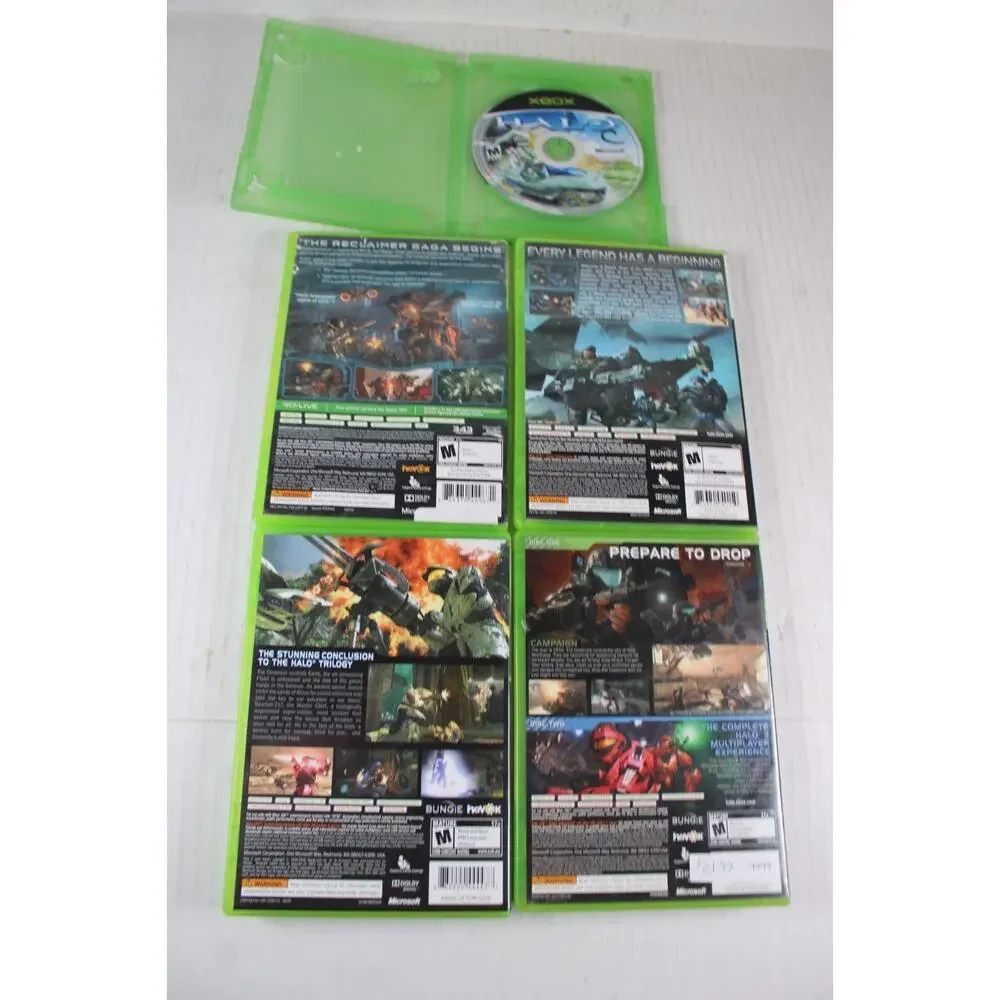 5 games: Halo, 3, 4, Reach, ODST (Microsoft Xbox) Authentic, tested